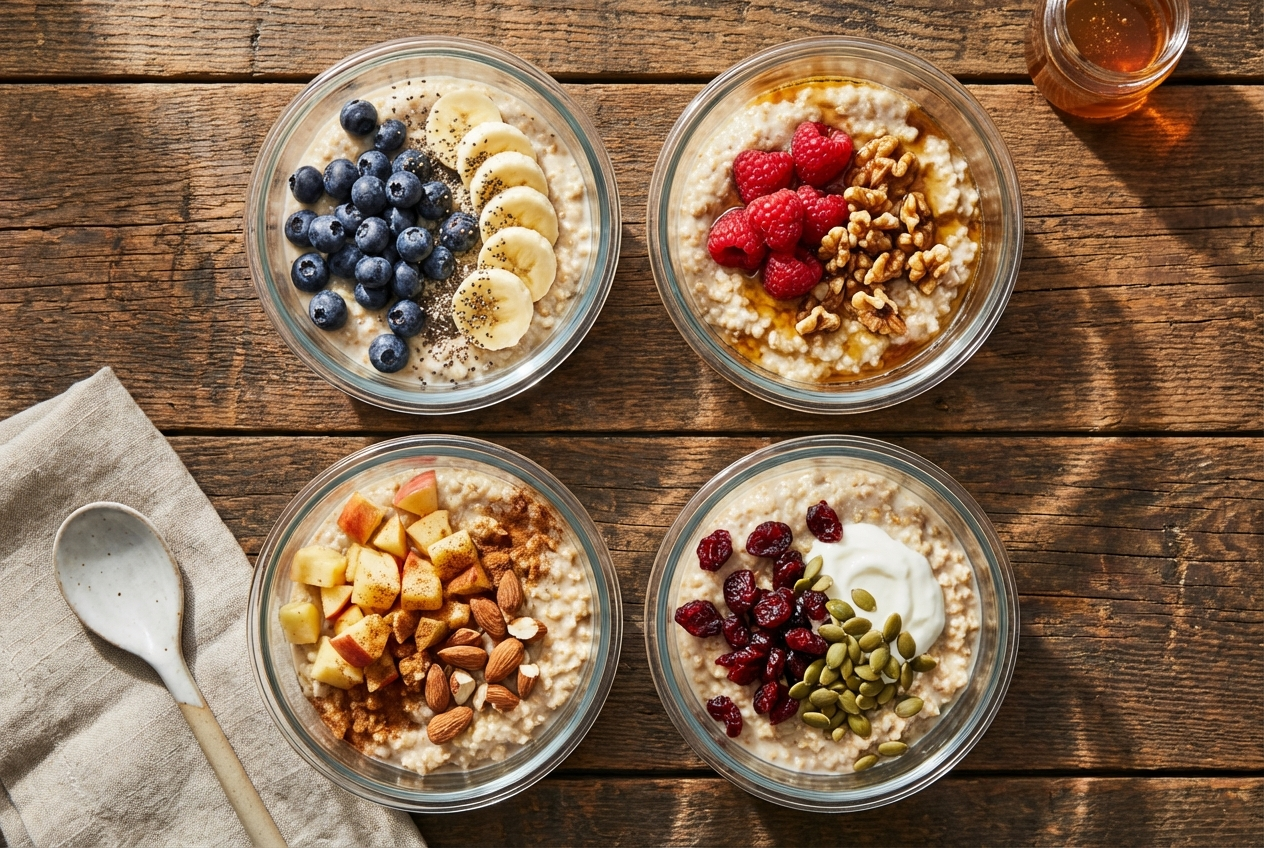 Crockpot filled with creamy steel-cut oats topped with cinnamon and maple syrup
