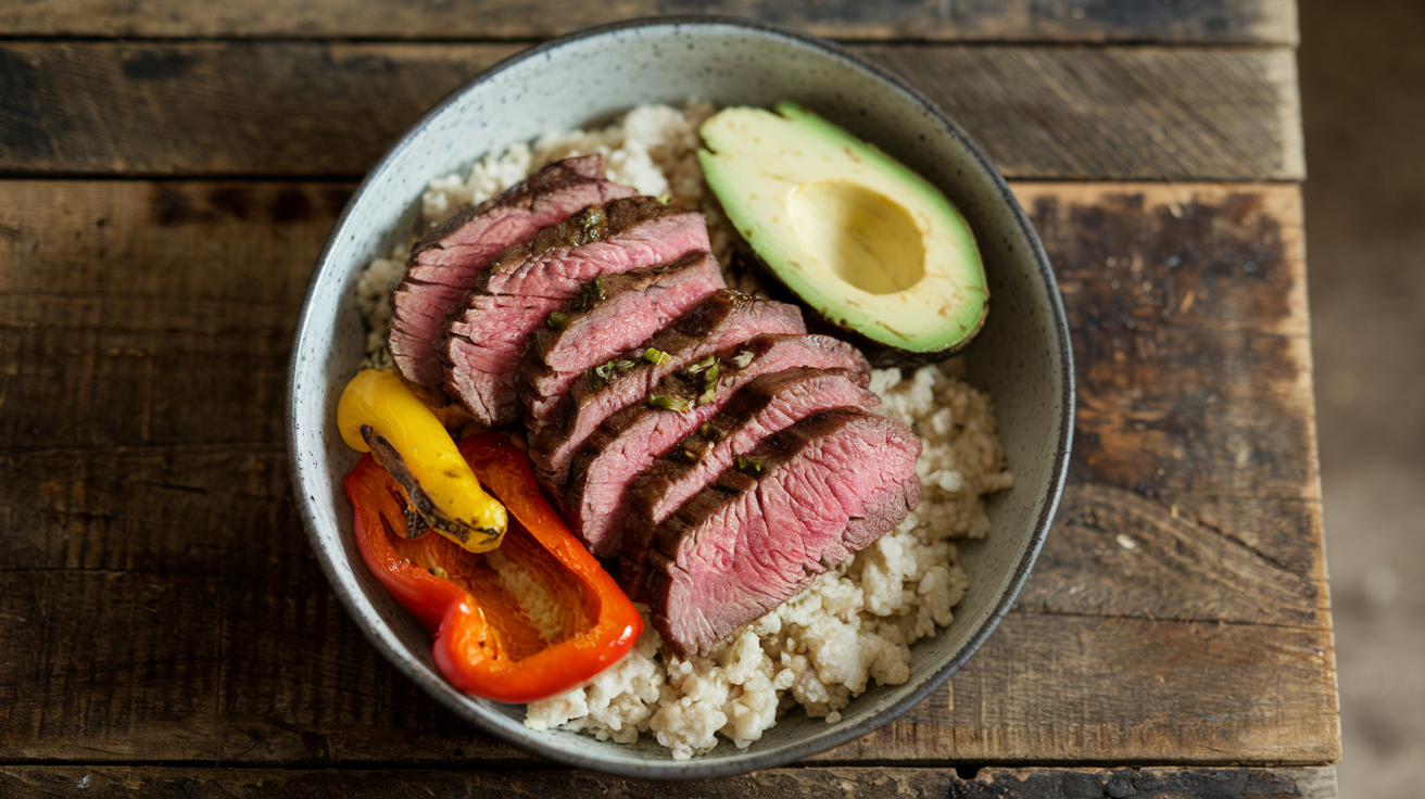 Steak Bowl with Cauliflower Rice